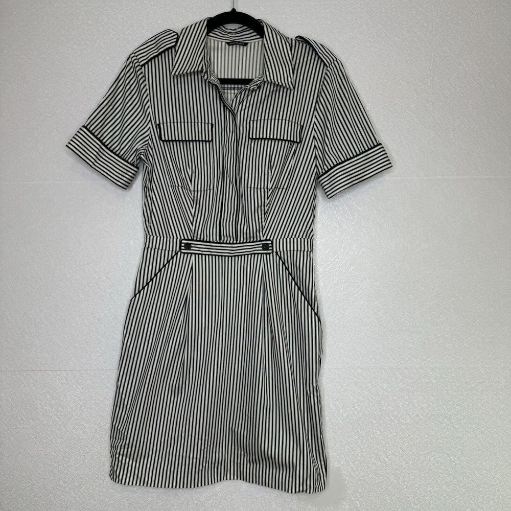 Club Monaco Casual Striped Short Sleeve Midi Dress 4